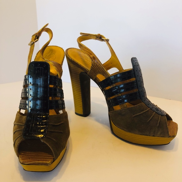 Tory Burch Platform Heel Sandal 9.5 US Brown - Picture 1 of 8